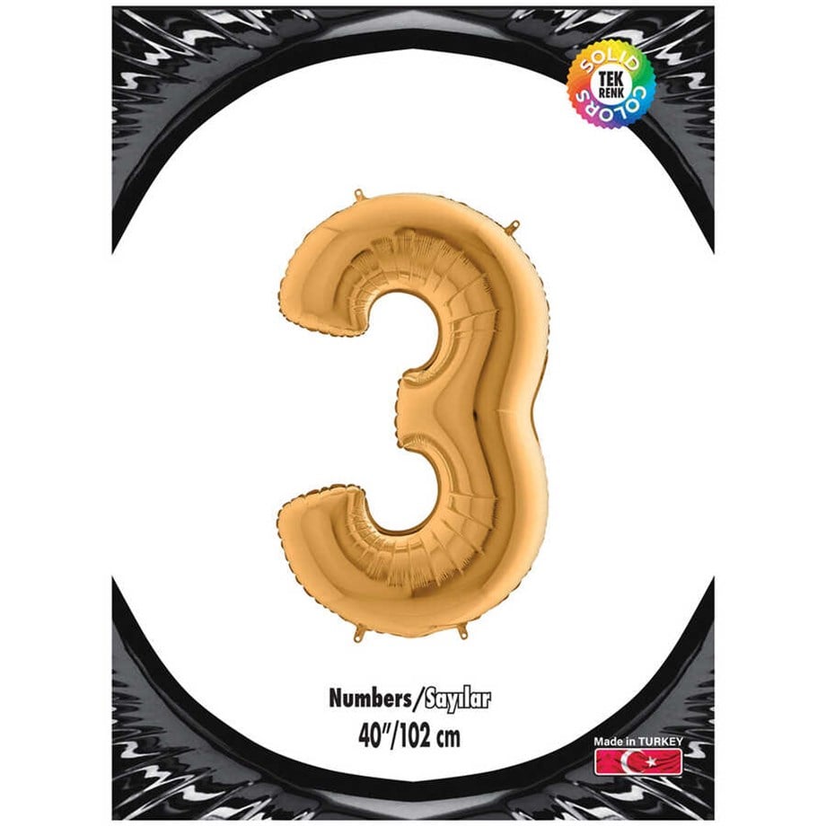 3 GOLD 40 INCH FOLYO BALON  KİKA 0886 | AdanaPastaMalzemeleri.com 3 GOLD 40 INCH FOLYO BALON  KİKA 0886