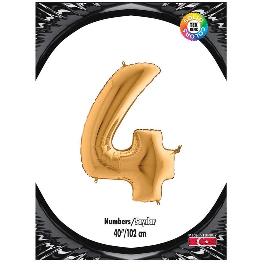 4 GOLD 40 INCH FOLYO BALON  KİKA 088 | AdanaPastaMalzemeleri.com 4 GOLD 40 INCH FOLYO BALON  KİKA 088