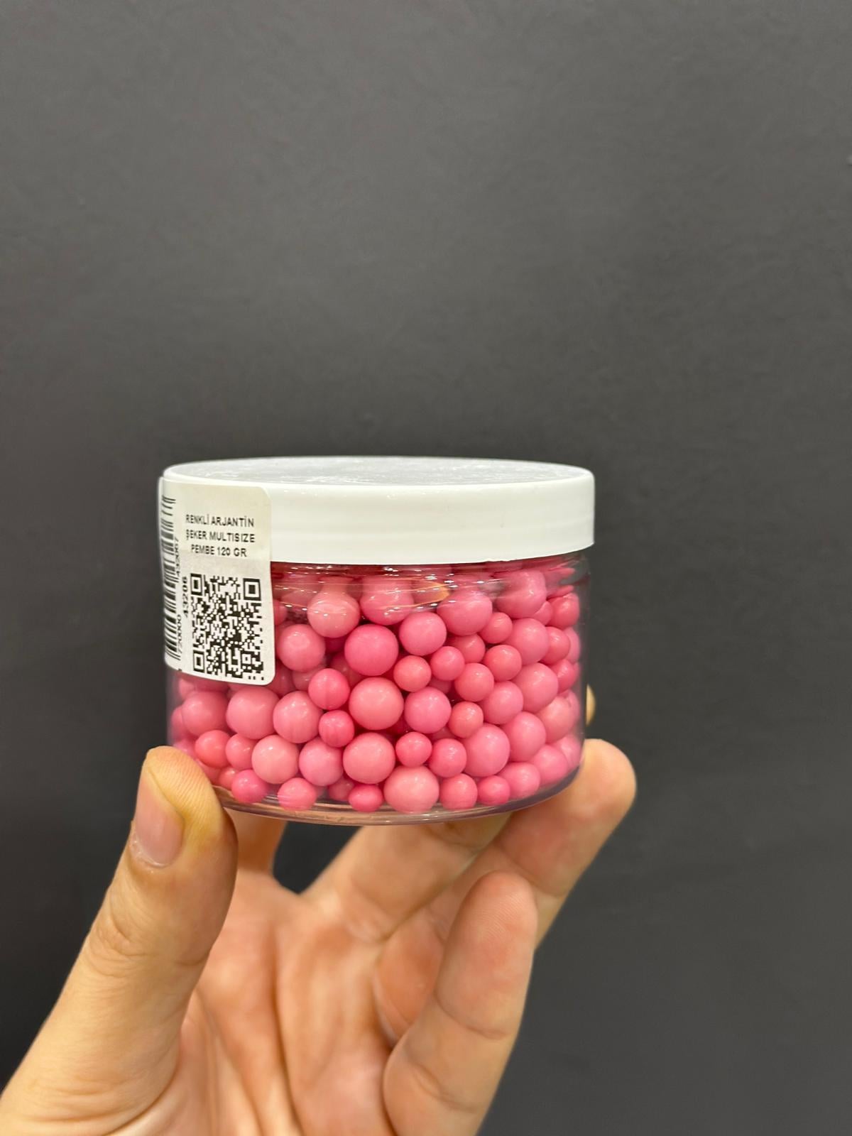 RENKLİ ARJANTİN ŞEKER MULTISIZE PEMBE 120 GR