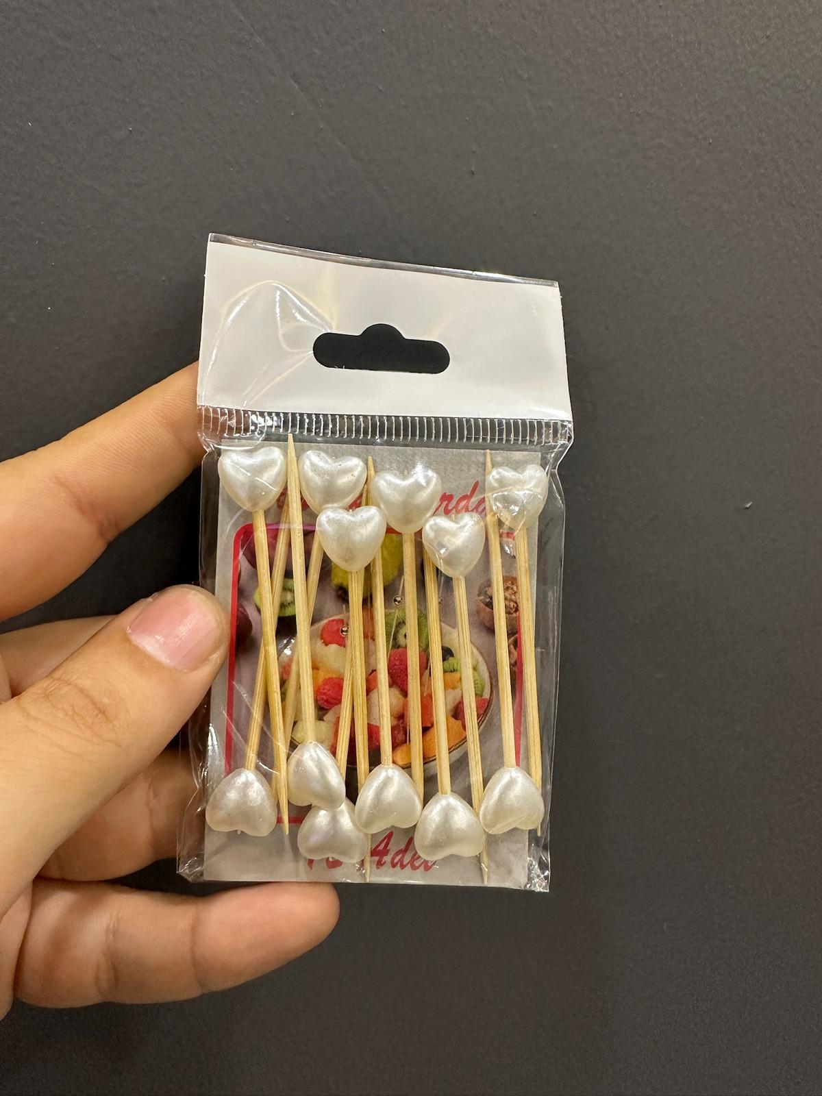 BAMBU KÜRDAN KÜÇÜK NO:10 DEKORATİF BEYAZ KALP 12 ADET