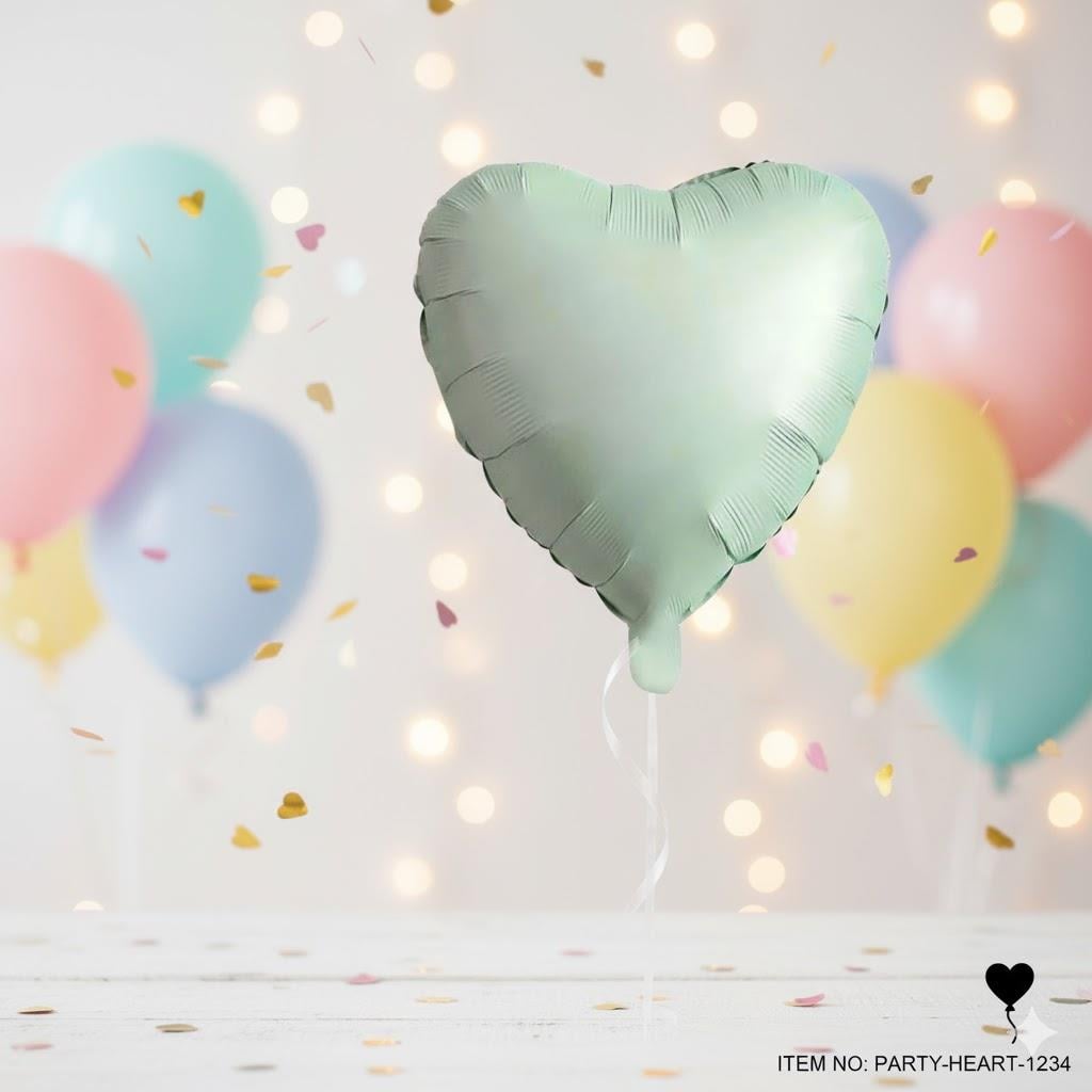 24 INCH RETRO YEŞİL KALP BALON FOLYO