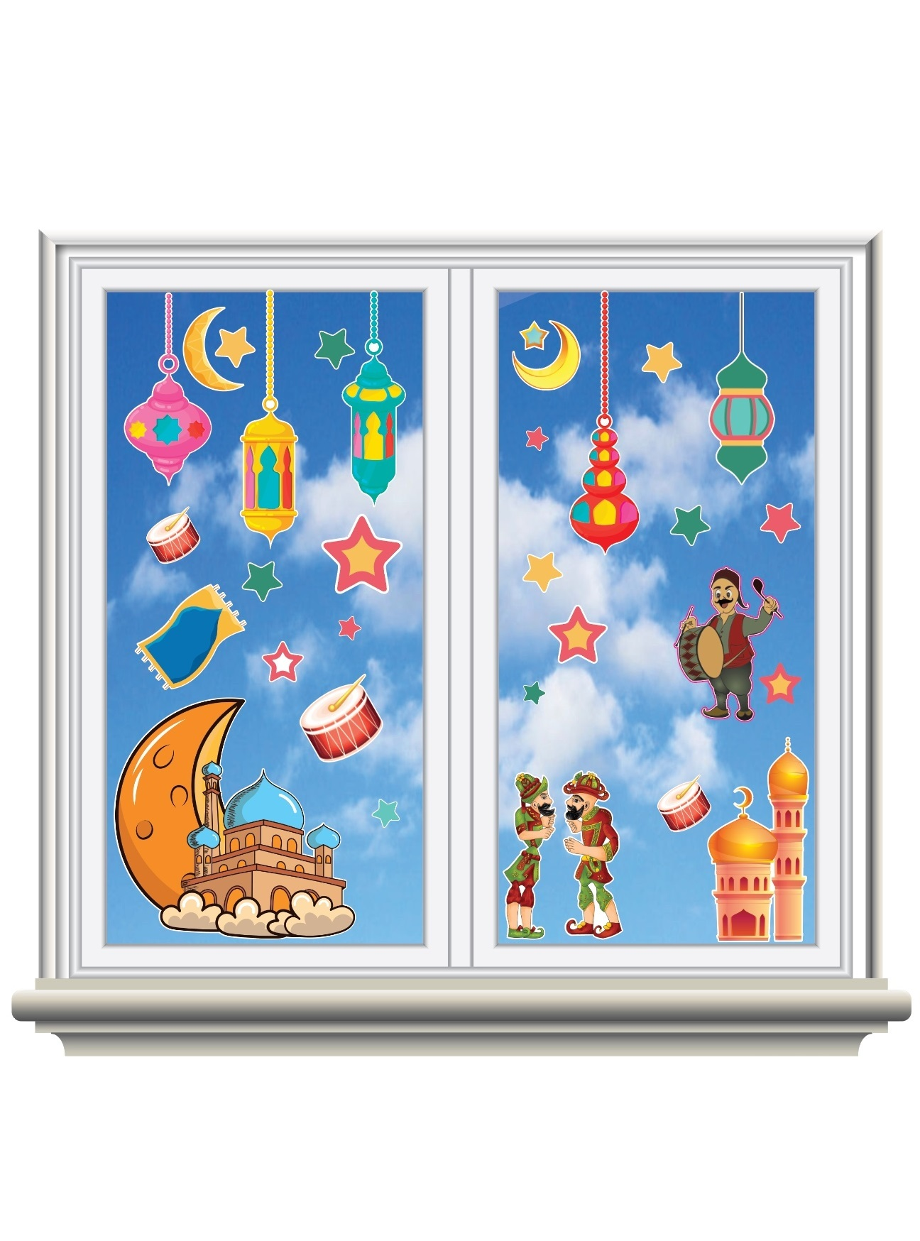RAMAZAN ELEKTROSATATİK-STICKER TEMA RENKLİ RMZN-0019