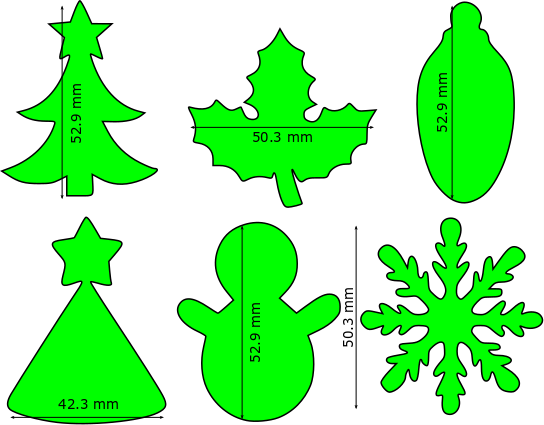 YILBAŞI KESİCİ NOEL CHRISTMAS SETİ 6 ADET YLB-002