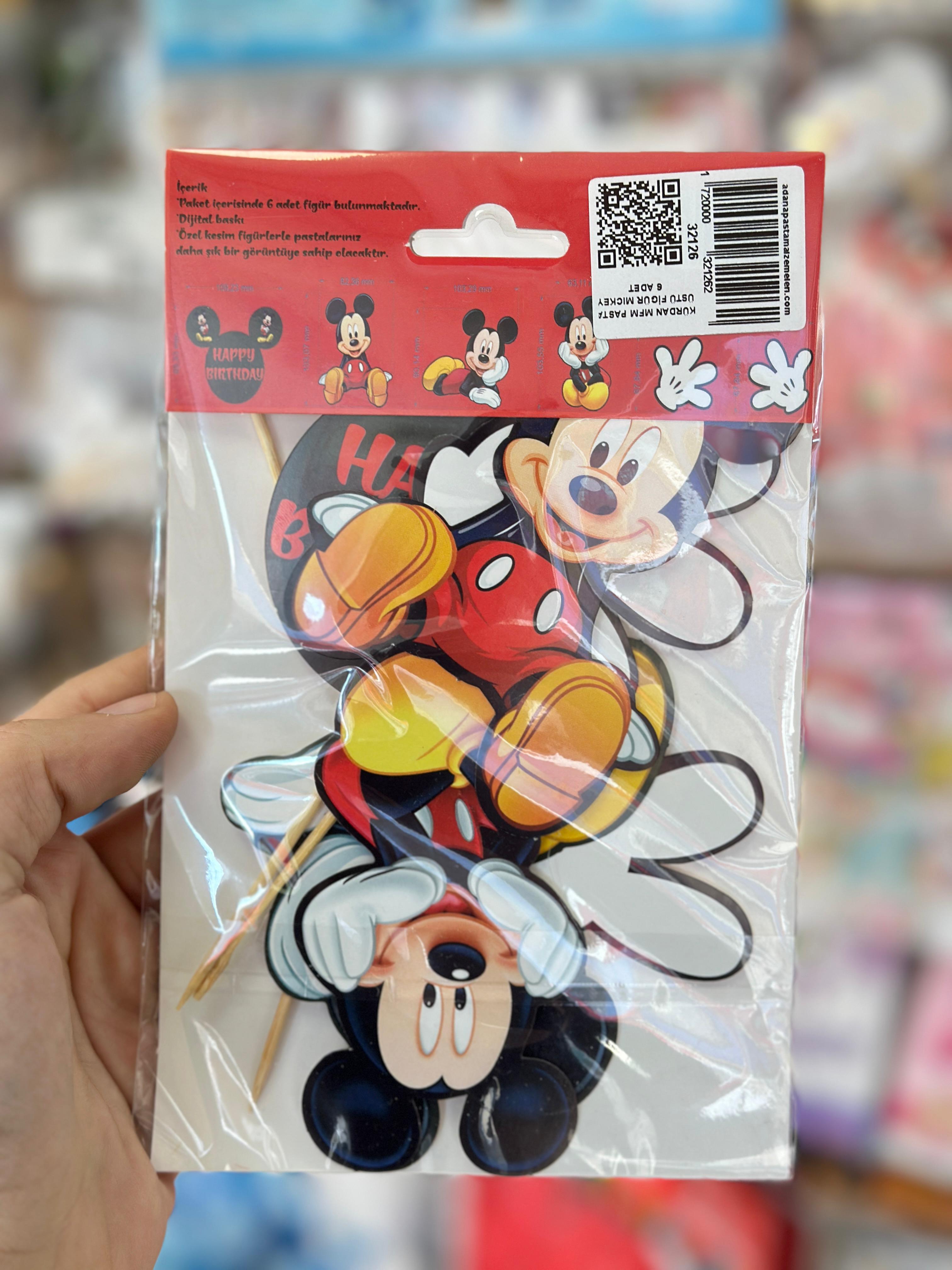 KÜRDAN  PASTA ÜSTÜ FİGÜR MICKEY 6 ADET