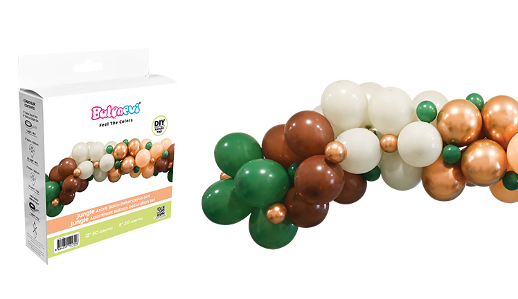 BALONEVİ JUNGLE ASORTİ BALON DEKORASYON SETİ 70 Lİ