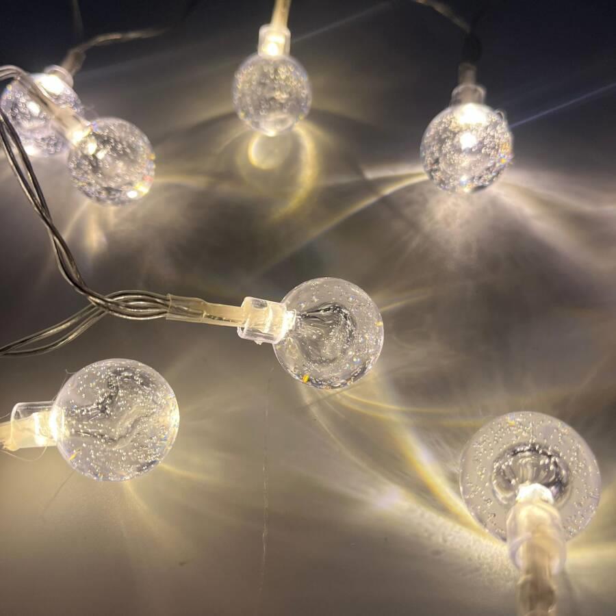IŞIK LED ŞEFFAF BONCUK MODEL 10 IŞIK 2 METRE PİLLİ LÜX BRS-3957