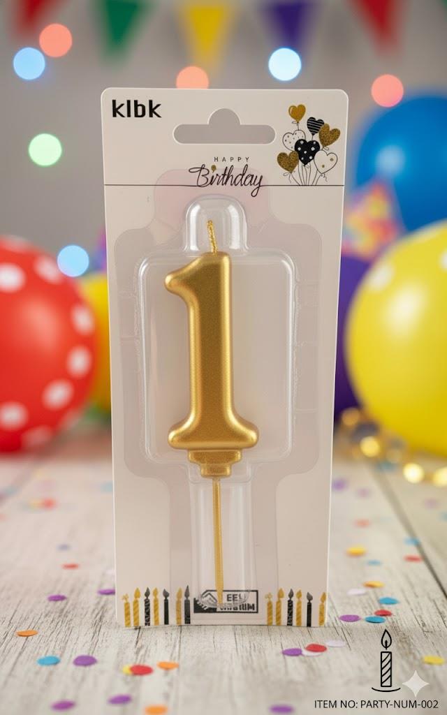 GOLD 1 RAKAM MUM 5 CM KELEBEK