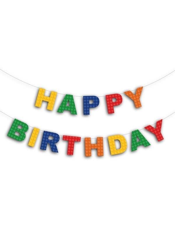 RENKLİ BLOKLAR HAPPY BIRTHDAY BANNER ÖZEL KESİM