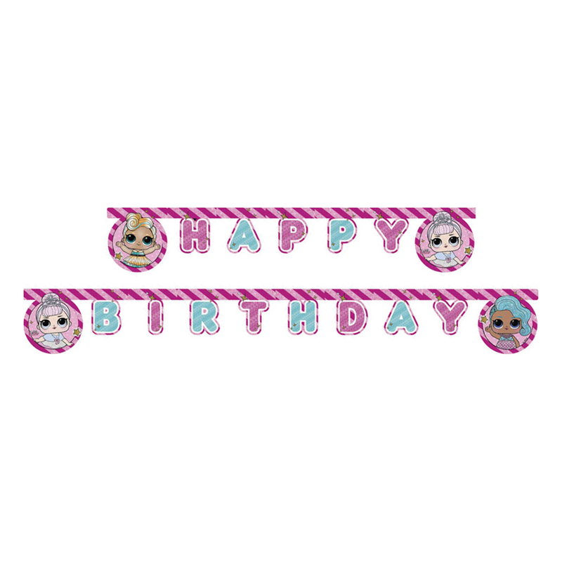 LOL SURPRISE HAPPY BIRTHDAY HARF BANNER 2.1 MT