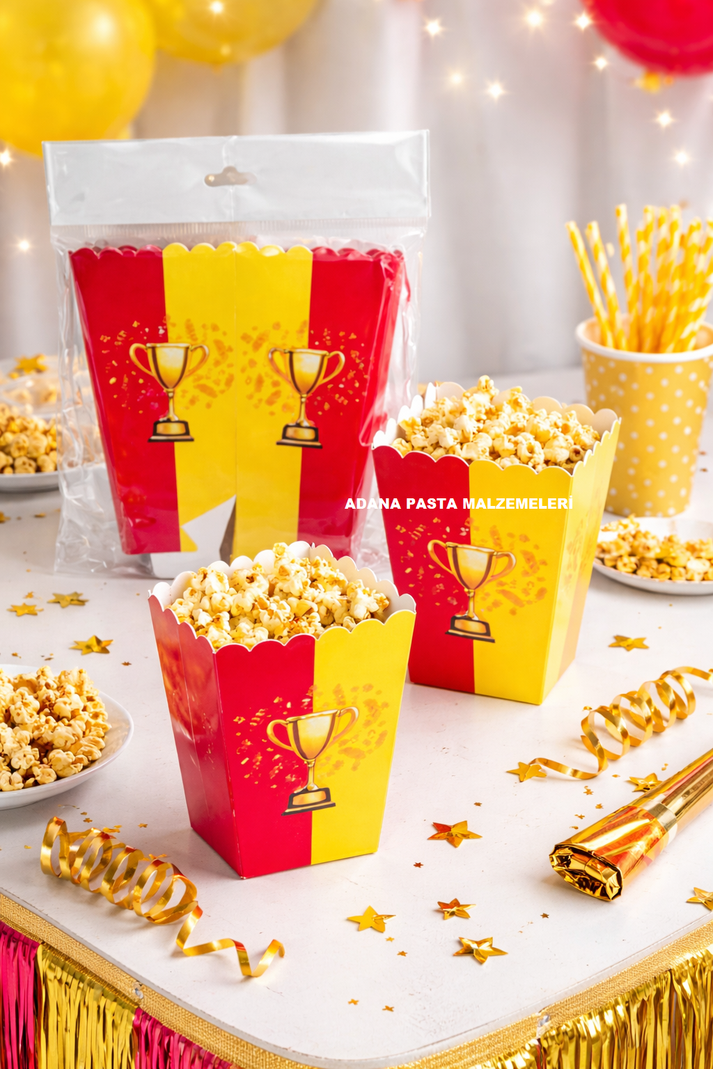 POPCORN KUTU KIRMIZI-SARI 8 ADET