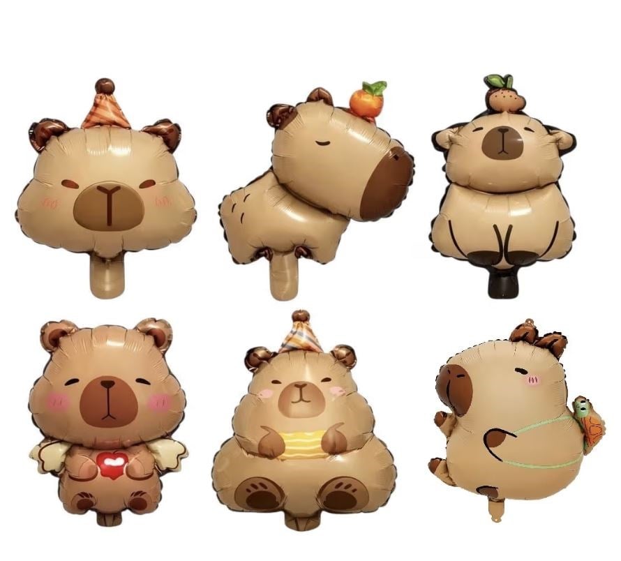 6’LI CAPYBARA FOLYO BALON SET 1002 35CM 6 ADET