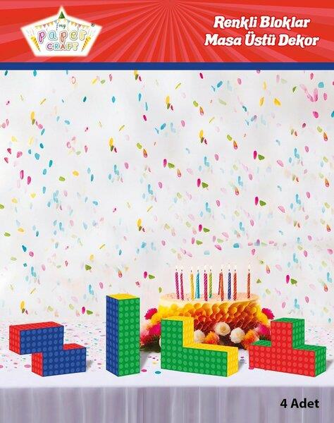 MASA ÜSTÜ DEKOR RENKLİ BLOKLAR TEMALI