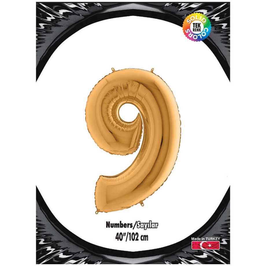 9 GOLD 40 INCH FOLYO BALON  KİKA 0892 | AdanaPastaMalzemeleri.com 9 GOLD 40 INCH FOLYO BALON  KİKA 0892