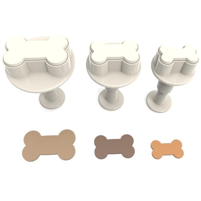 KEMİK KURABİYE BASMALI SET 3 LÜ DAMGA KESİCİ