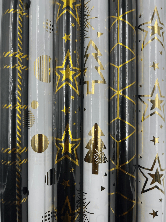 70X100 VARAKLI SİYAH DESENLİ HEDİYE RULO PAKETİ TEKLİ BRS-4611