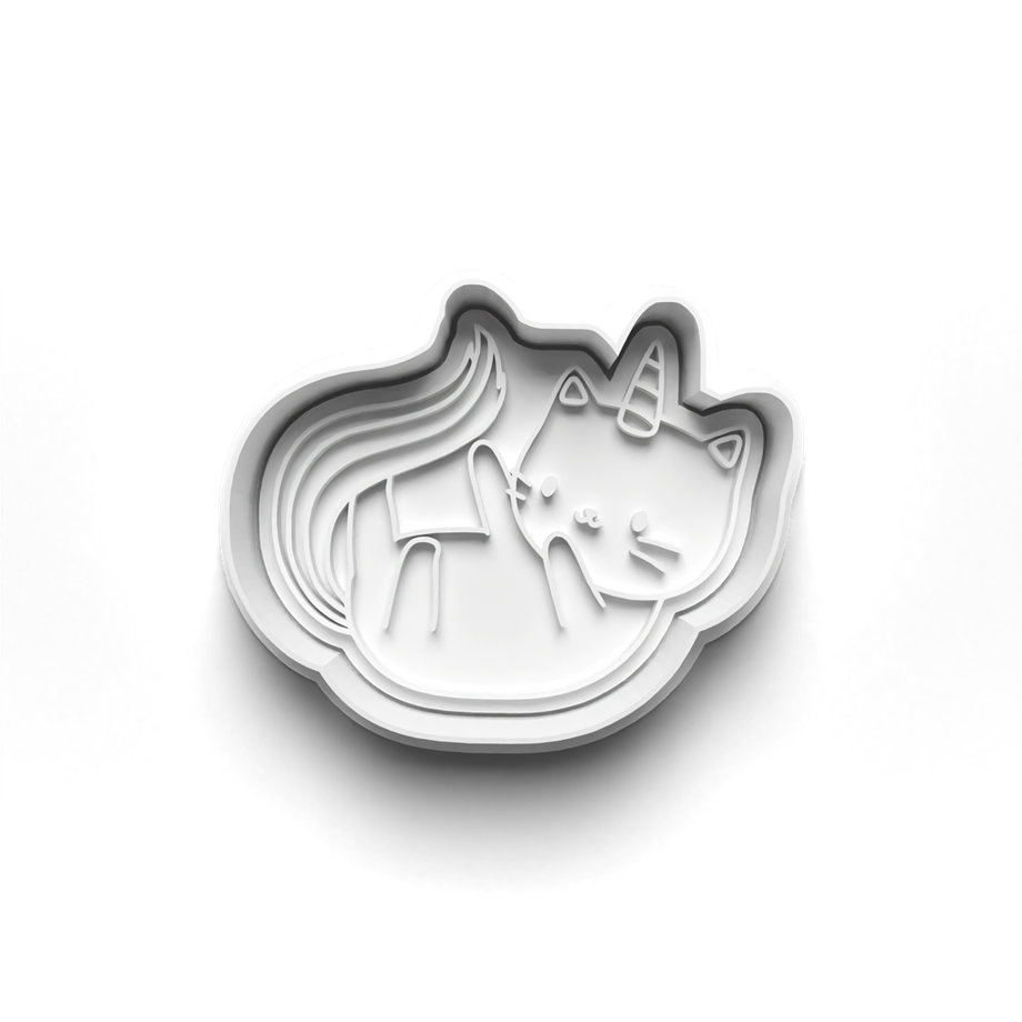 UNICORN KEDİ KURABİYE KALIBI KESİCİ VE DAMGASI 3D-0249_1