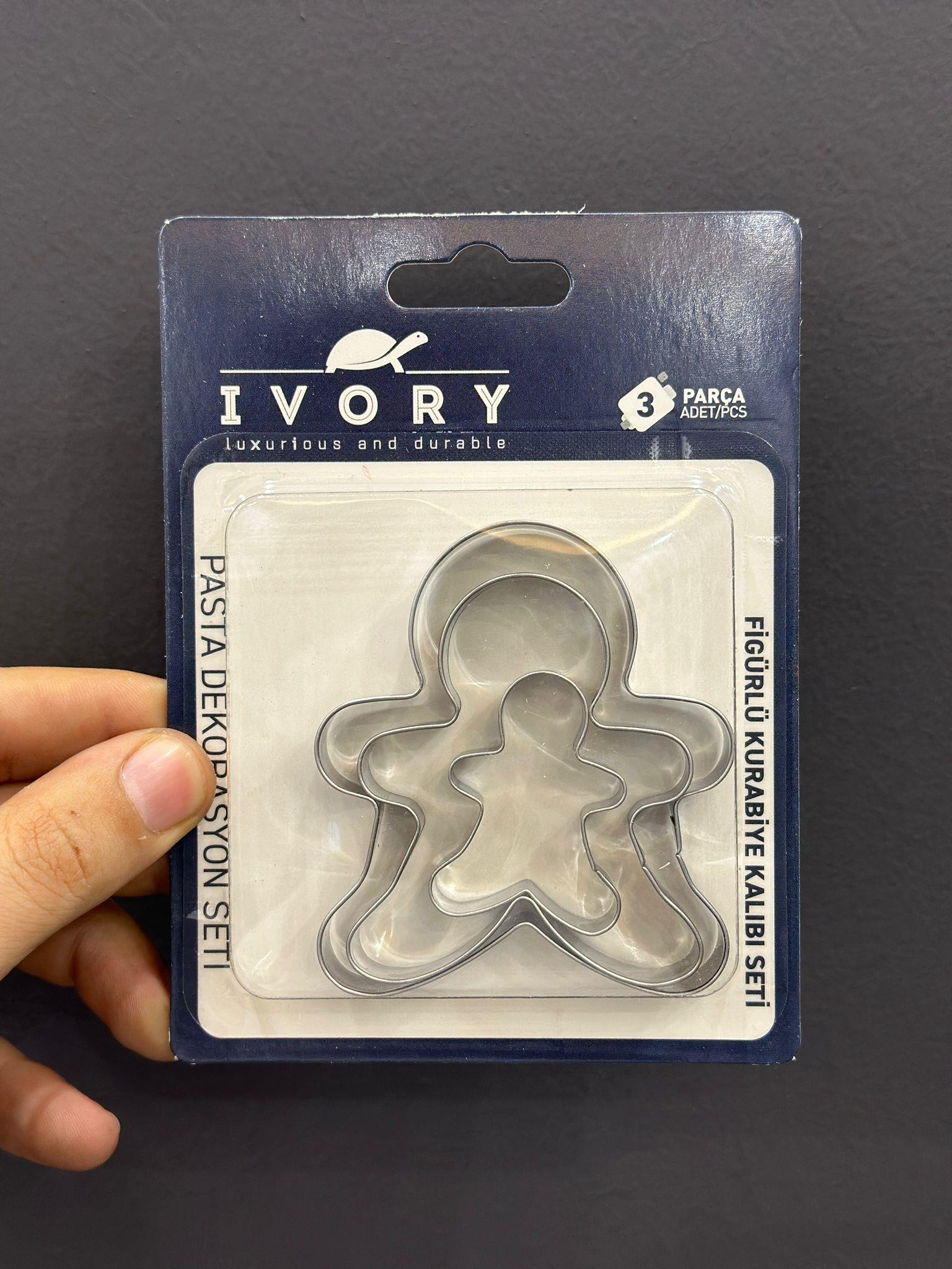 GINGERMAN FİGÜRLÜ KURABİYE KALIBI SETİ METAL 3 LÜ PST150