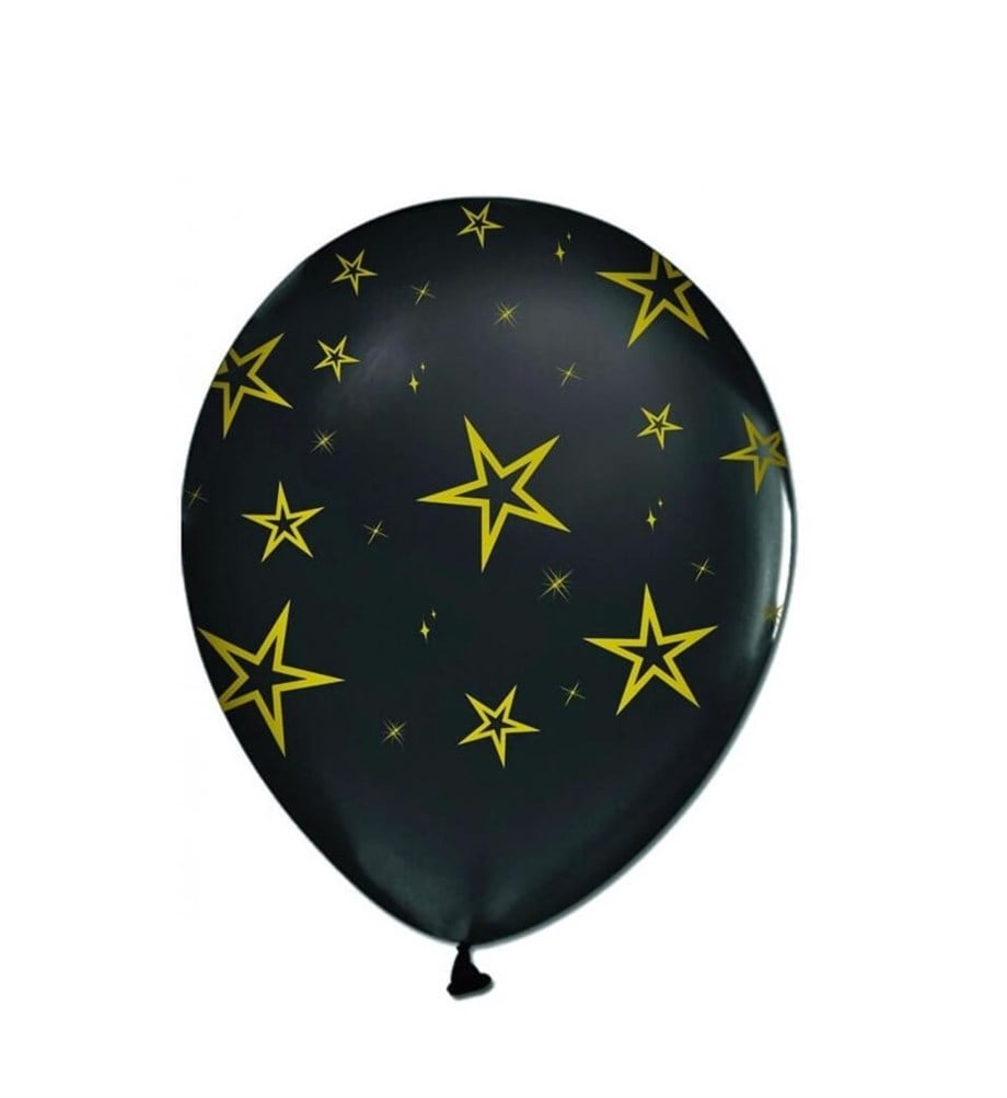 BALON GOLD YILDIZLAR SİYAH (10 ADET)