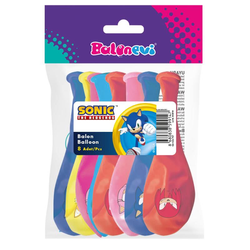 BALON SONİC 8 ADET LİSANSLI