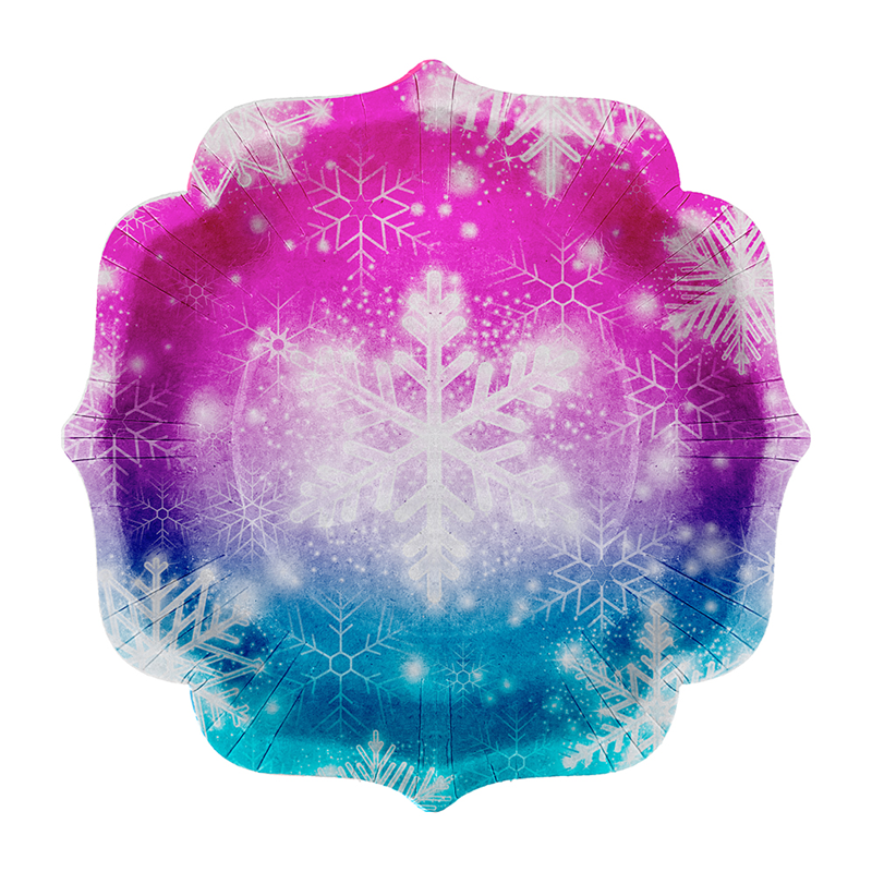 TABAK KARTON SNOWFLAKES 23 CM 8 Lİ