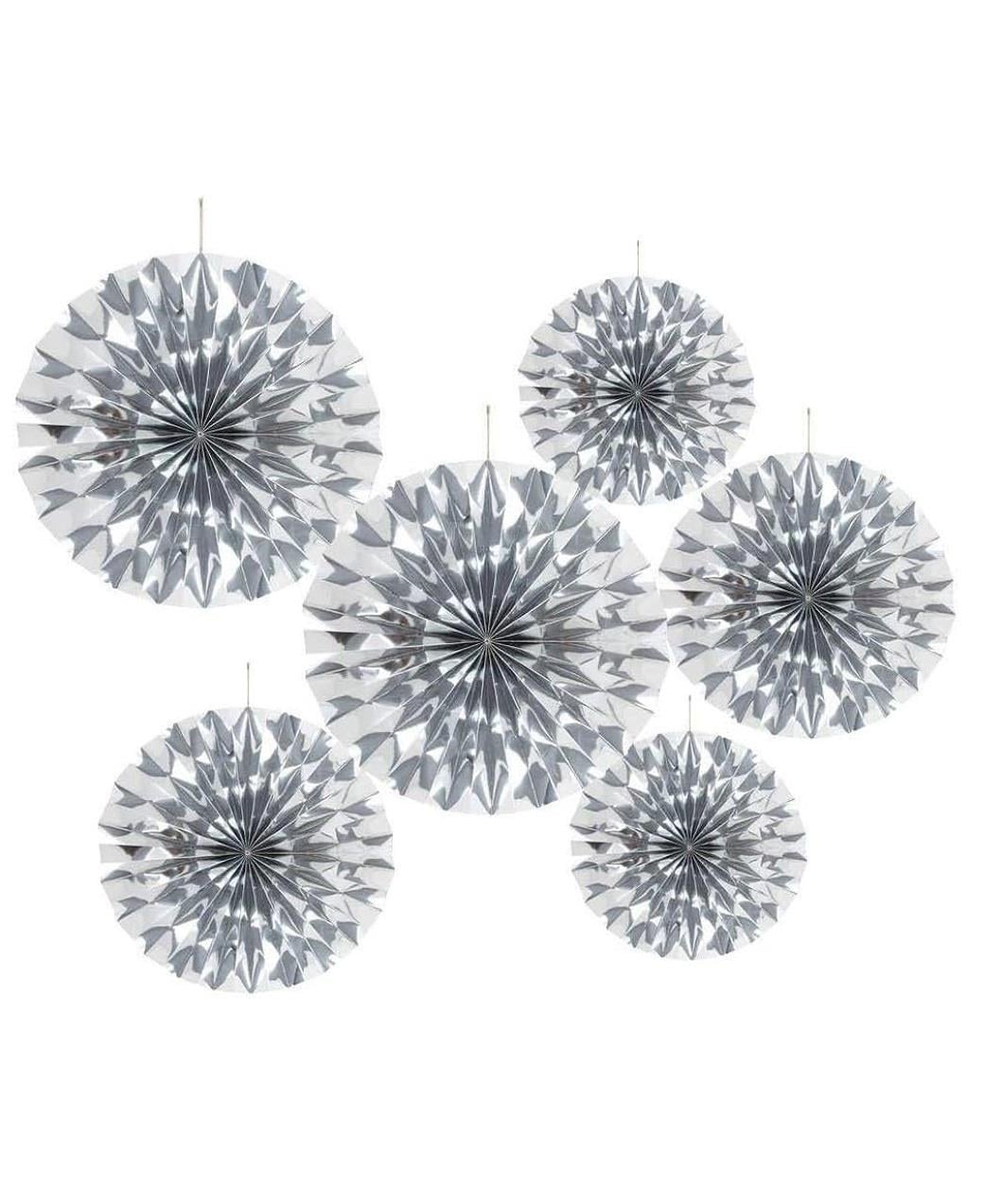 BRS-4082 GÜMÜŞ VARAKLI 6 LI YELPAZE SET