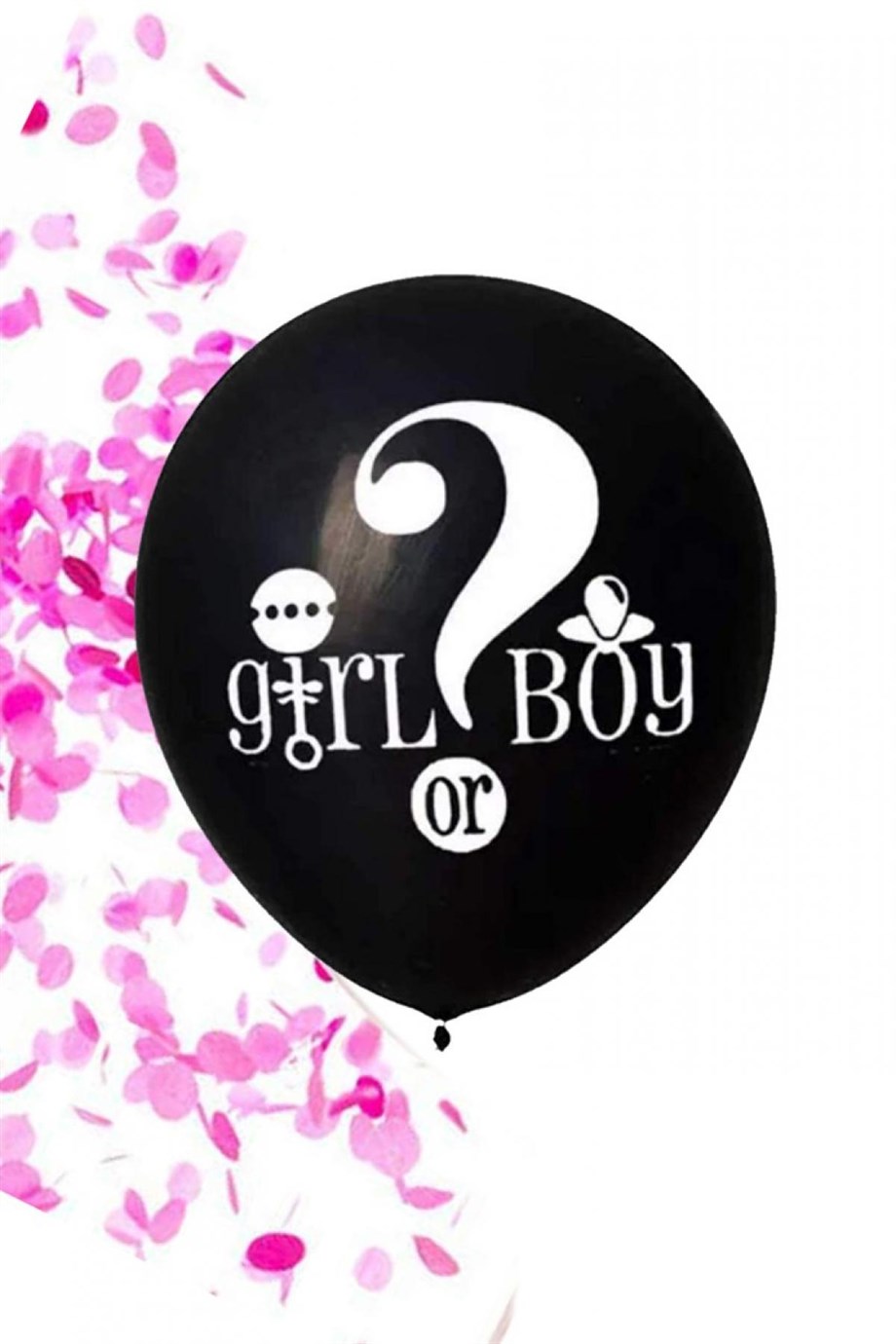 CİNSİYET BALONU PEMBE KONFETİLİ