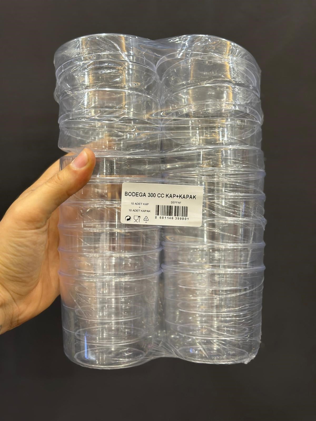 BODEGA 300 CC KAP VE KAPAK 10 ADET/PAKET