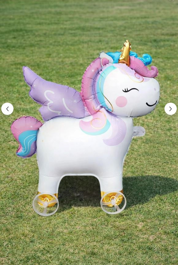 TEKERLEKLİ UNICORN FOLYO BALON