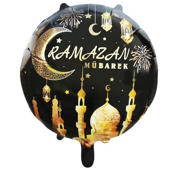 18 İNC YUVARLAK RAMAZAN MUBAREK FOLYO BALON