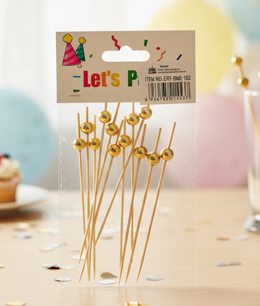 ERT-BMB-102 BAMBU GOLD BONCUKLU KÜRDAN 12 ADET