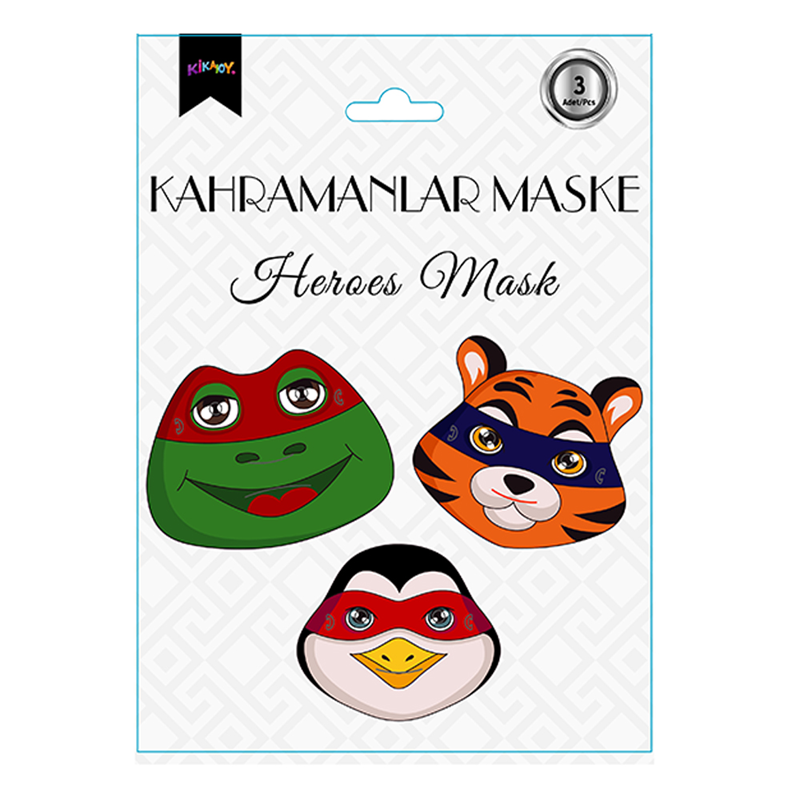 KAHRAMANLAR KARTON MASKE 3 ADET