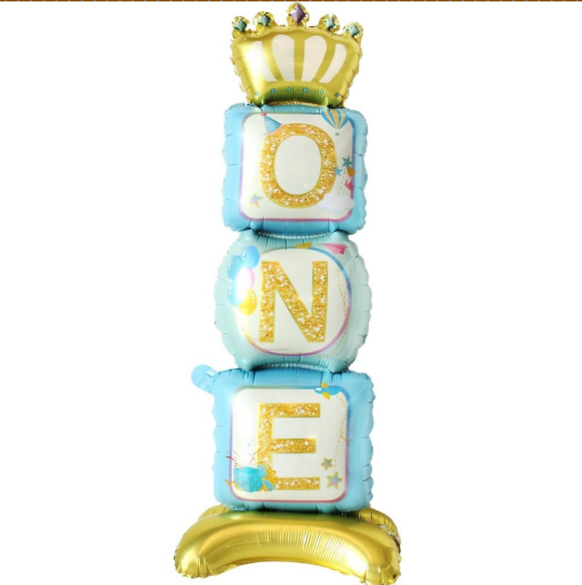 AYAKLI ONE MAVİ FOLYO BALON 34 X 108 CM
