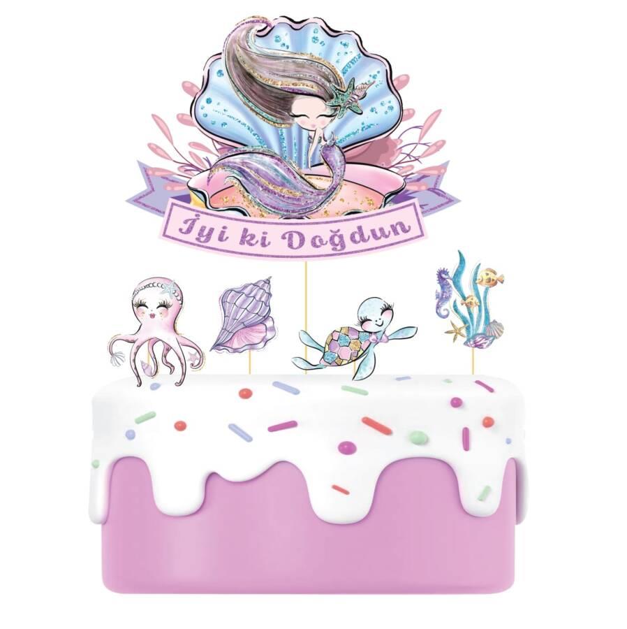 DENİZ KIZI TEMALI ÖZEL TASARIM KÜRDAN SET 5 ADET