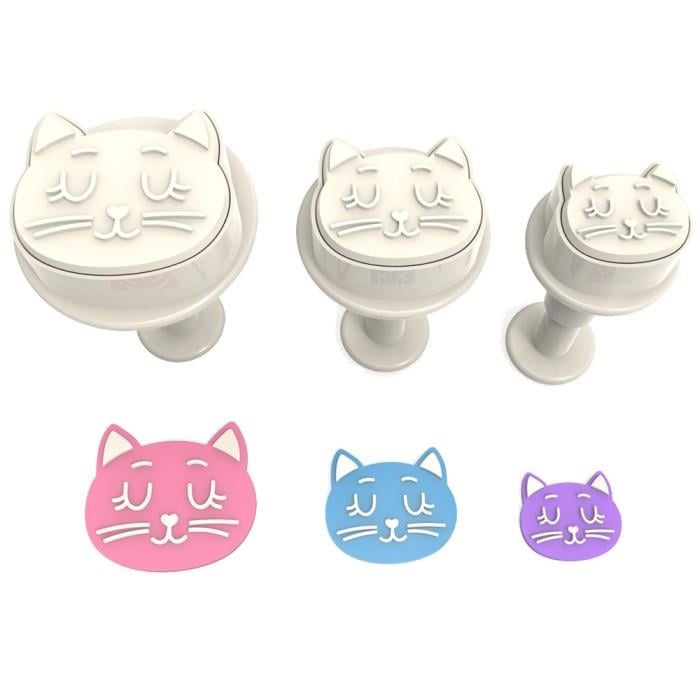 KEDİ KURABİYE BASMALI SET 3 LÜ DAMGA KESİCİ