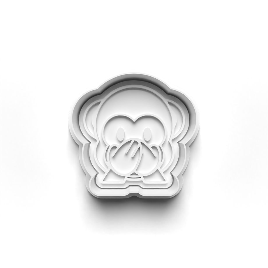 ÜÇ BİLGE MAYMUN KURABİYE KALIBI KESİCİ VE DAMGASI 3D-0442_3