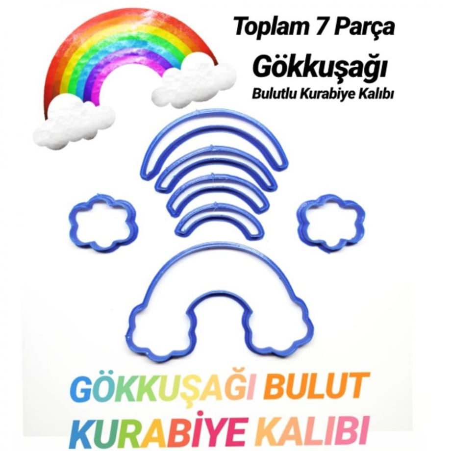 GÖKKUŞAĞI BULUT KURABİYE KALIBI 9 CM
