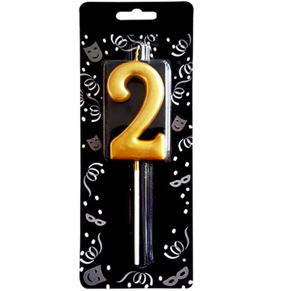 GOLD 2 RAKAM MUM 7 CM | AdanaPastaMalzemeleri.com GOLD 2 RAKAM MUM 7 CM