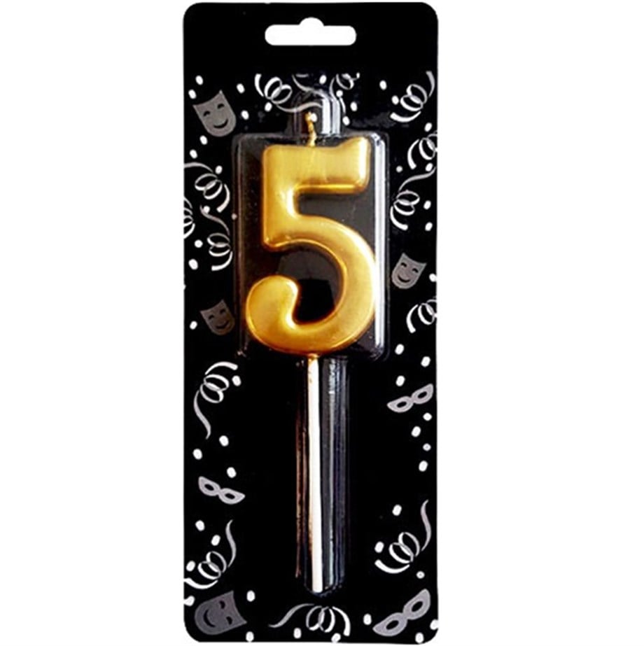 GOLD 5 RAKAM MUM 7 CM | AdanaPastaMalzemeleri.com GOLD 5 RAKAM MUM 7 CM
