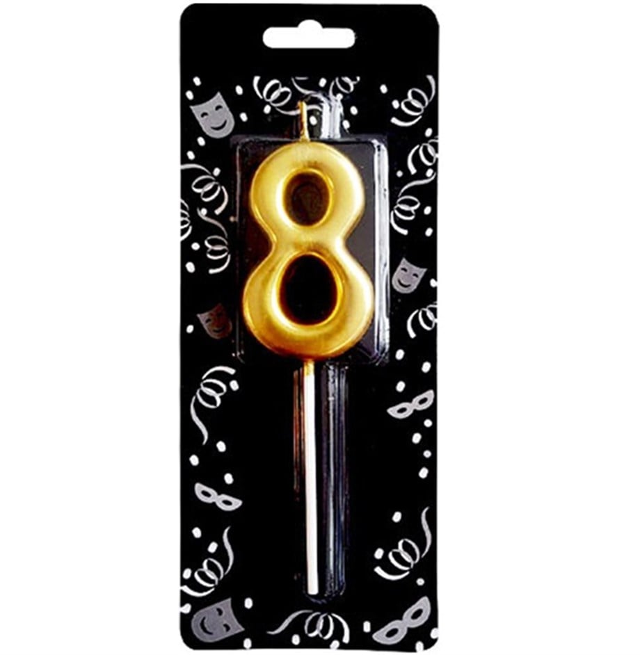 GOLD 8 RAKAM MUM 7 CM | AdanaPastaMalzemeleri.com GOLD 8 RAKAM MUM 7 CM