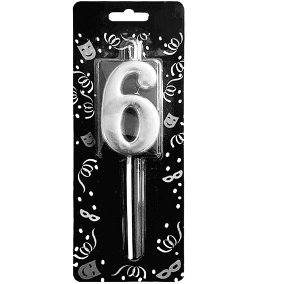 GÜMÜŞ 6 RAKAM MUM 7 CM | AdanaPastaMalzemeleri.com GÜMÜŞ 6 RAKAM MUM 7 CM
