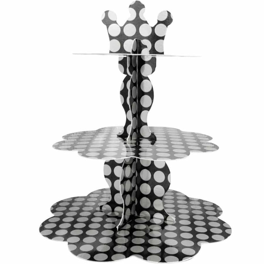 KEK STANDI METALİK SİYAH GÜMÜŞ PUANLI