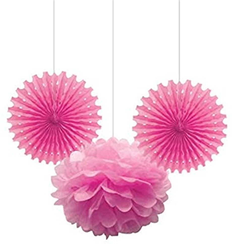 KF114-PMB KAĞIT SÜS SET PEMBE 3 LÜ
