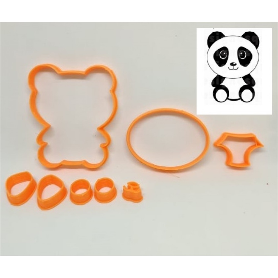 SEVİMLİ PANDA KESİCİ KALIP DETAYLI 6 CM