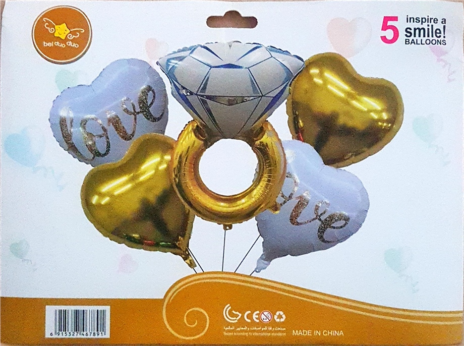 TEKTAŞ KALP 5 Lİ SET FOLYO BALON