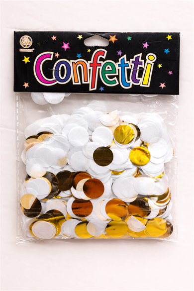 BALON PULU 20GR BEYAZ-GOLD CONFETTİ