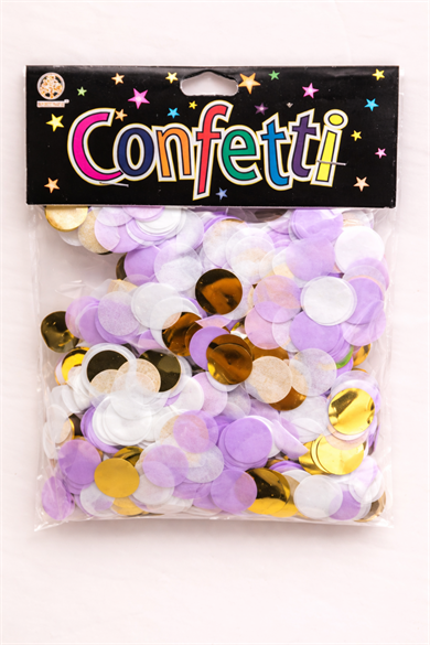 BALON PULU 20GR LİLA-GOLD-BEYAZ CONFETTİ