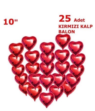 KALP FOLYO 25 ADET SET 10 INCH KIRMIZI