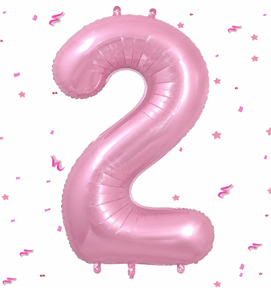 2 PEMBE 34 INCH FOLYO BALON ŞEKER PEMBESİ