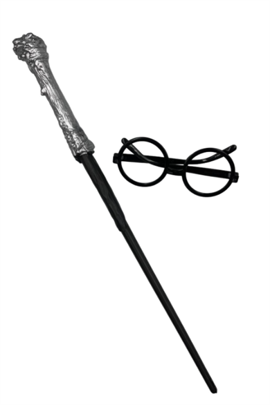 SİHİRBAZ ASASI VE GÖZLÜK SET HARRY POTTER MODEL BRS-4301