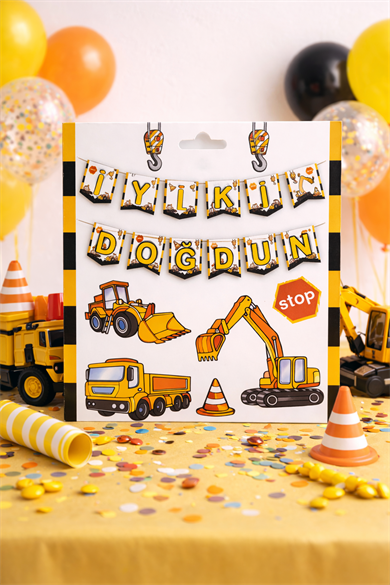 İNŞAAT ZARF BANNER İYİ Kİ DOĞDUN SET MFM